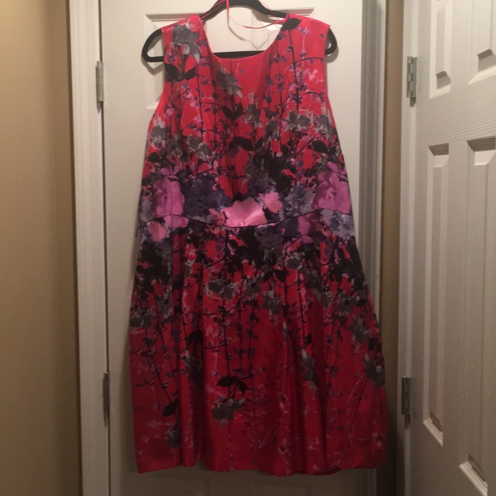 Never worn Red cocktail dress with high neckline